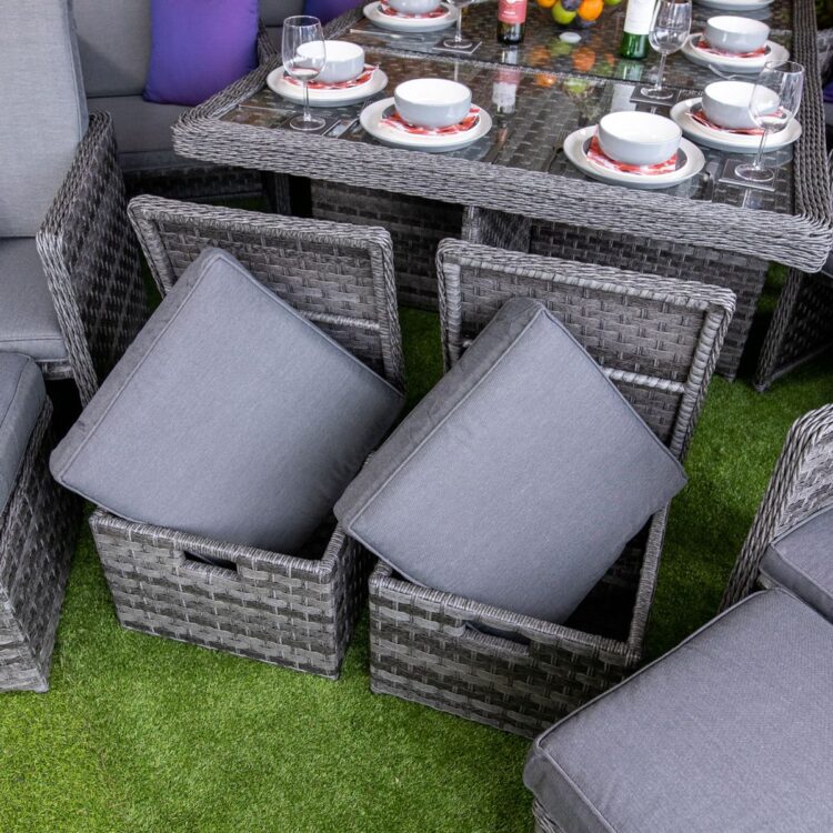 Serena 6 Seat Rattan Cube Set With 4 Storage Footstools-12019