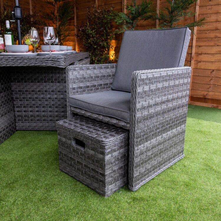 Serena 6 Seat Rattan Cube Set With 4 Storage Footstools-12014