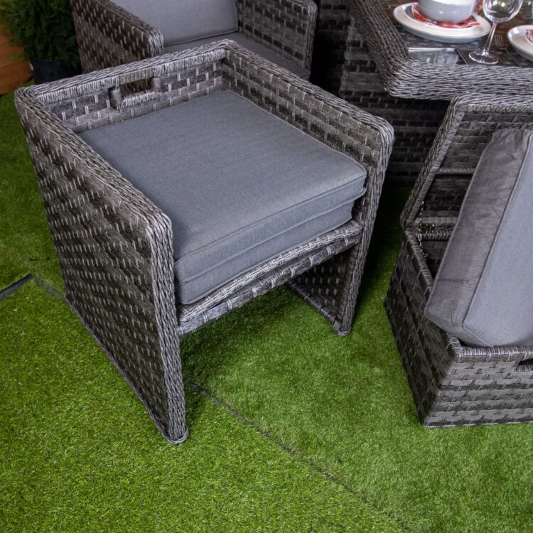 Serena 6 Seat Rattan Cube Set With 4 Storage Footstools-12016