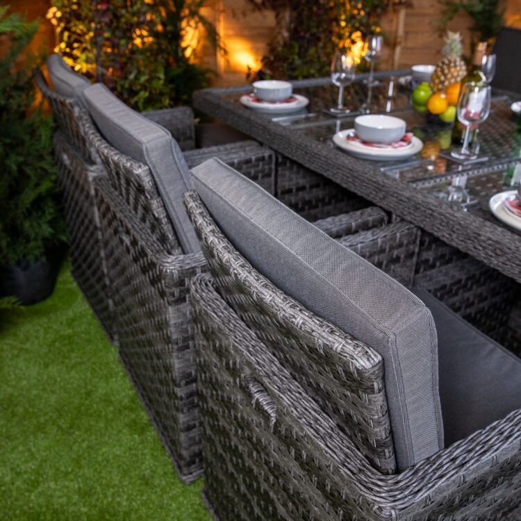 Serena 6 Seat Rattan Cube Set With 4 Storage Footstools-12015