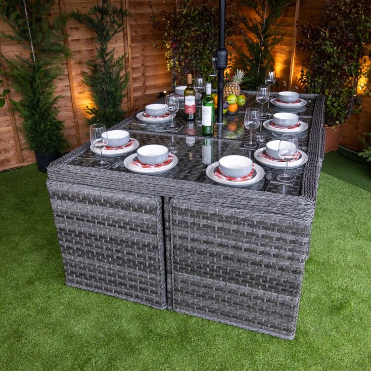 Serena 6 Seat Rattan Cube Set With 4 Storage Footstools-12021