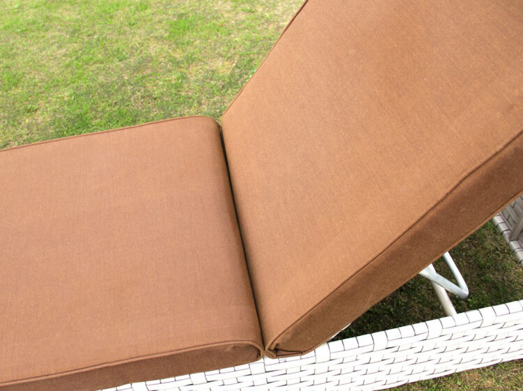 Ivory Wide Rattan Single Sun Lounger in Cream Rattan-6496