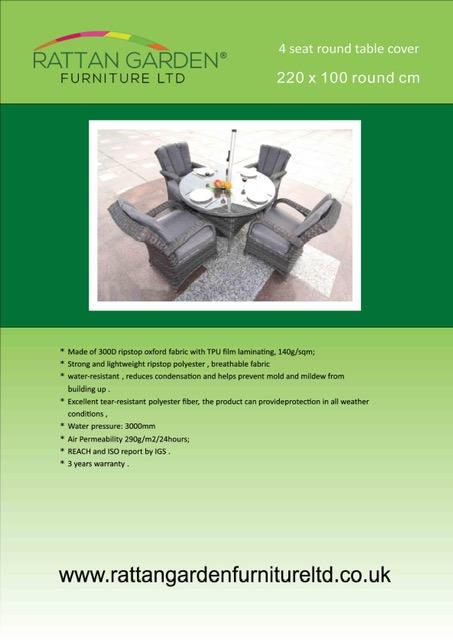 Deluxe Rain Cover for 4 Seat Round Rattan rattan Dining Set-0