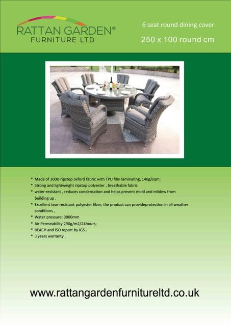 Deluxe Rain Cover for 6 Seat Round Rattan rattan Dining Set-0