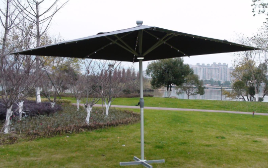 The Ultra 4m x 4m Square LED Fully Remote Parasol in Grey-0