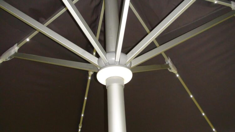 The Ultra 4m x 4m Square LED Fully Remote Parasol in Grey-3000