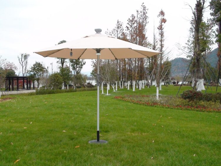 LED 3m Round Remote Controlled Parasol in Cream-0