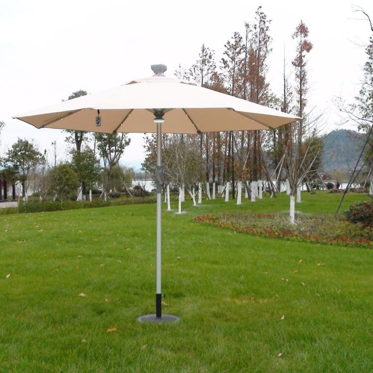 LED 3m Round Remote Controlled Parasol in Cream-0