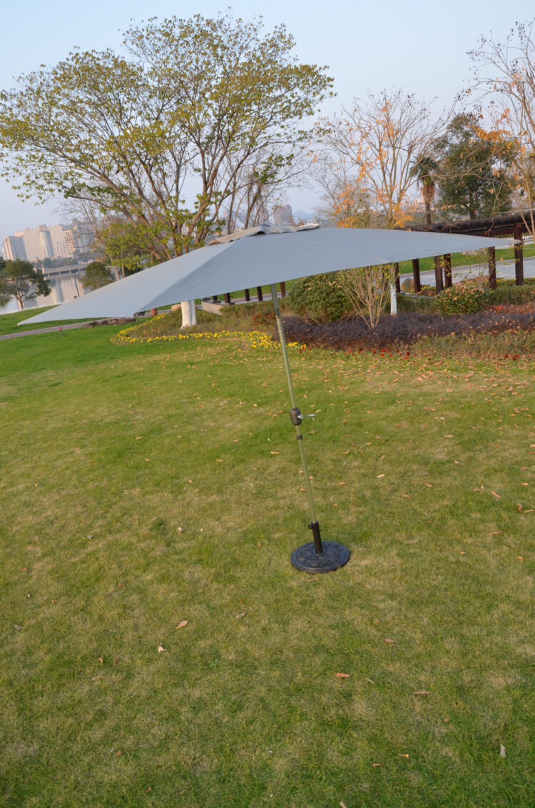 Perth 3m x 2m Rectangular Crank Parasol in Grey-3031