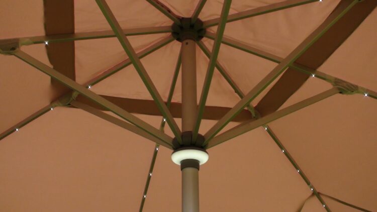 The Ultra 4m x 4m Square LED Fully Remote Parasol in Cream-2995