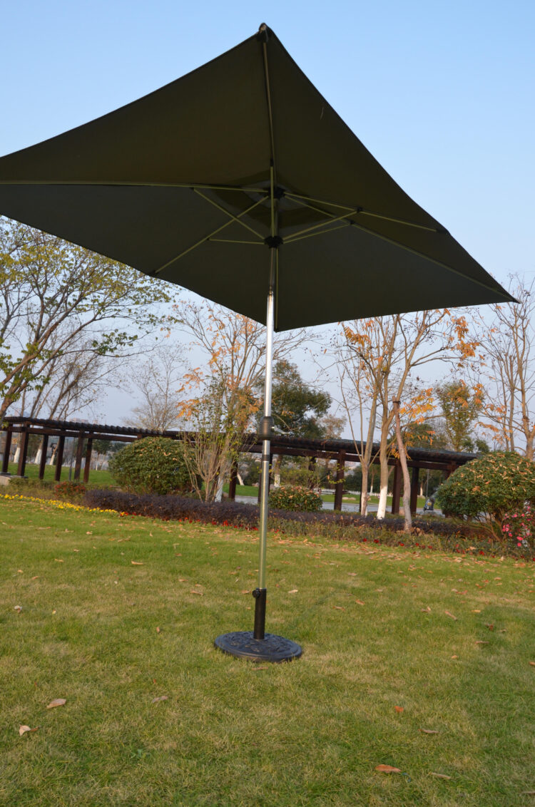 Perth 3m x 2m Rectangular Crank Parasol in Grey-3032