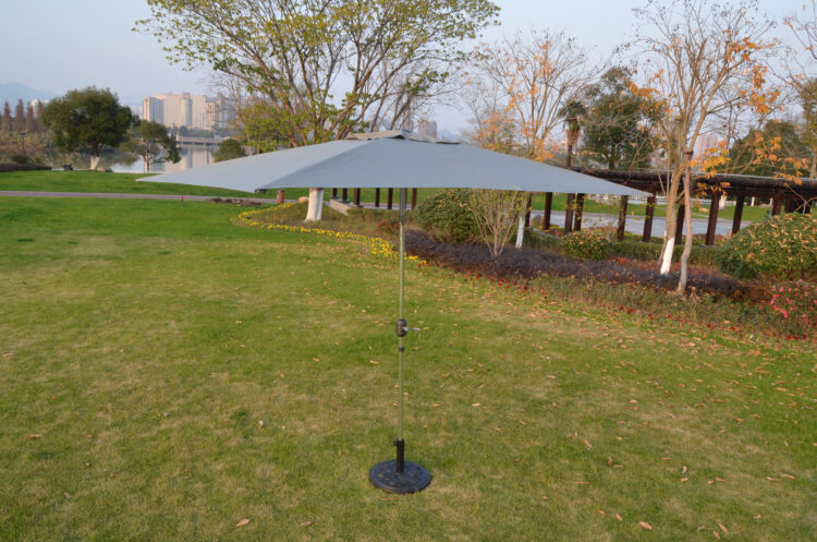 Perth 3m x 2m Rectangular Crank Parasol in Grey-3033