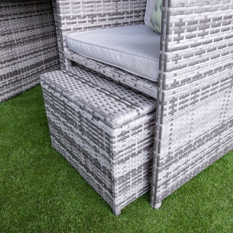 Champagne 6 Seat Cube With 4 Storage Footstools-11931