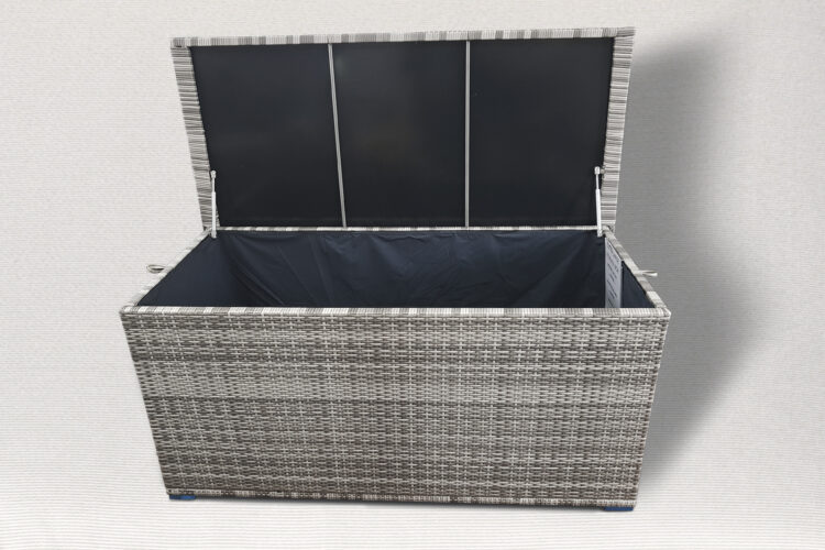 Champagne Large Storage Box in Mixed Grey Rattan-6059