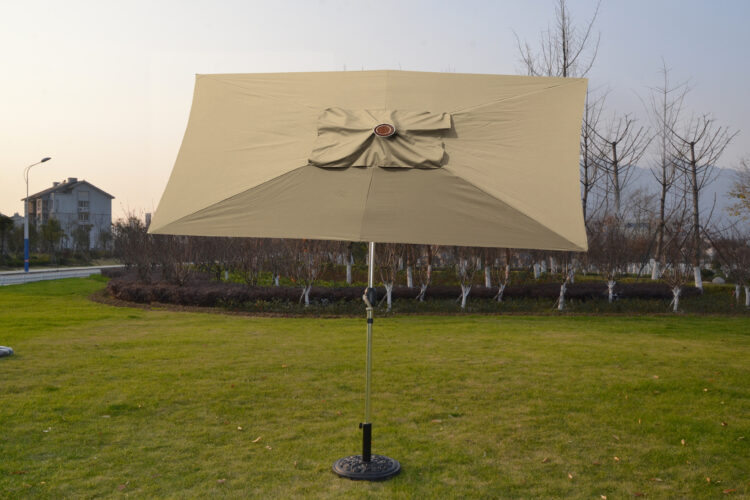 Perth 3m x 2m Rectangular Crank Parasol in Natural-5547