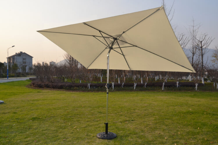 Perth 3m x 2m Rectangular Crank Parasol in Natural-5548