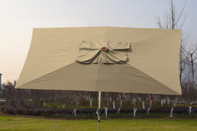 Perth 3m x 2m Rectangular Crank Parasol in Natural-5546