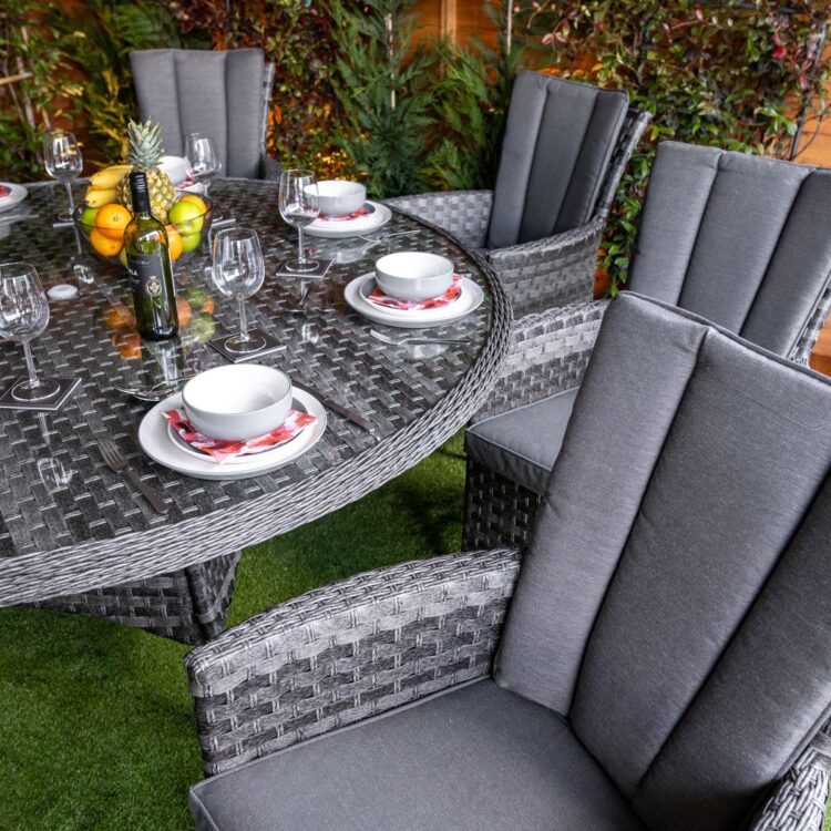 Serena Atlanta Round 8 Seat Rattan Dining Set-11600