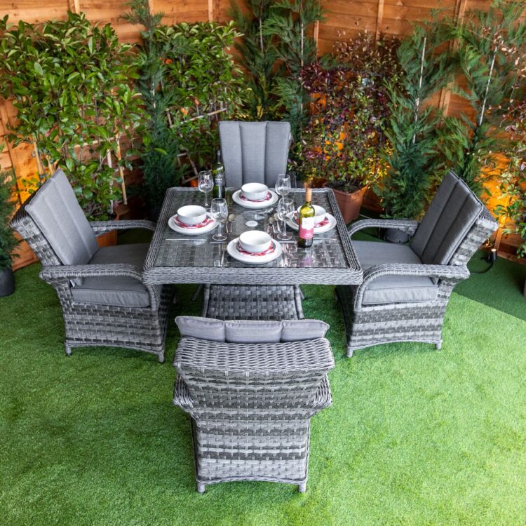 Serena Tokyo Square 4 Seat Rattan Dining Set-0