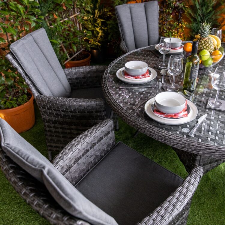 Serena Atlanta Round 6 Seat Rattan Dining Set-11563