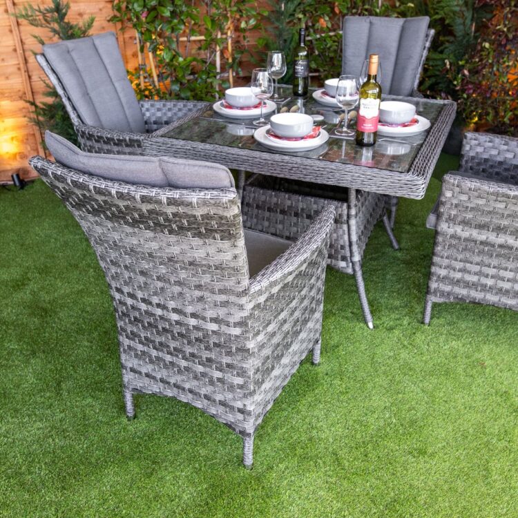 Serena Atlanta Square 4 Seat Rattan Dining Set-11527