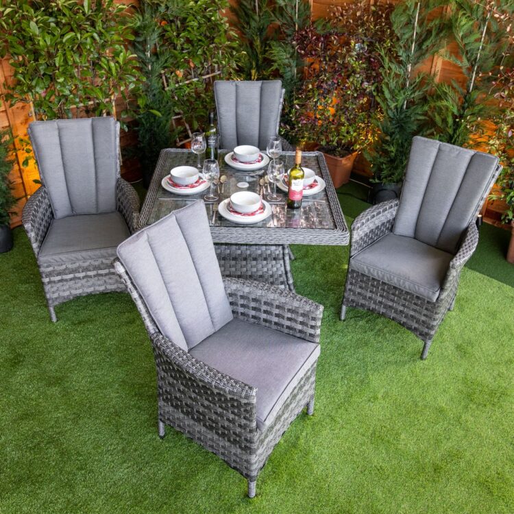 Serena Atlanta Square 4 Seat Rattan Dining Set-11531