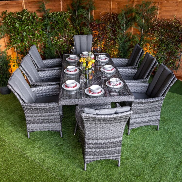 Serena Atlanta Rectangular 8 Seat Rattan Dining Set-0