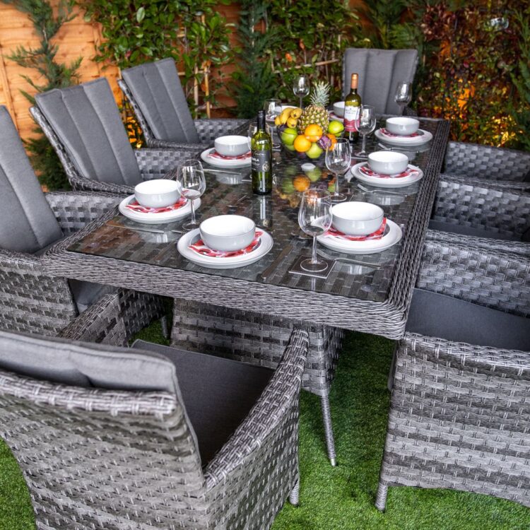 Serena Atlanta Rectangular 8 Seat Rattan Dining Set-11589