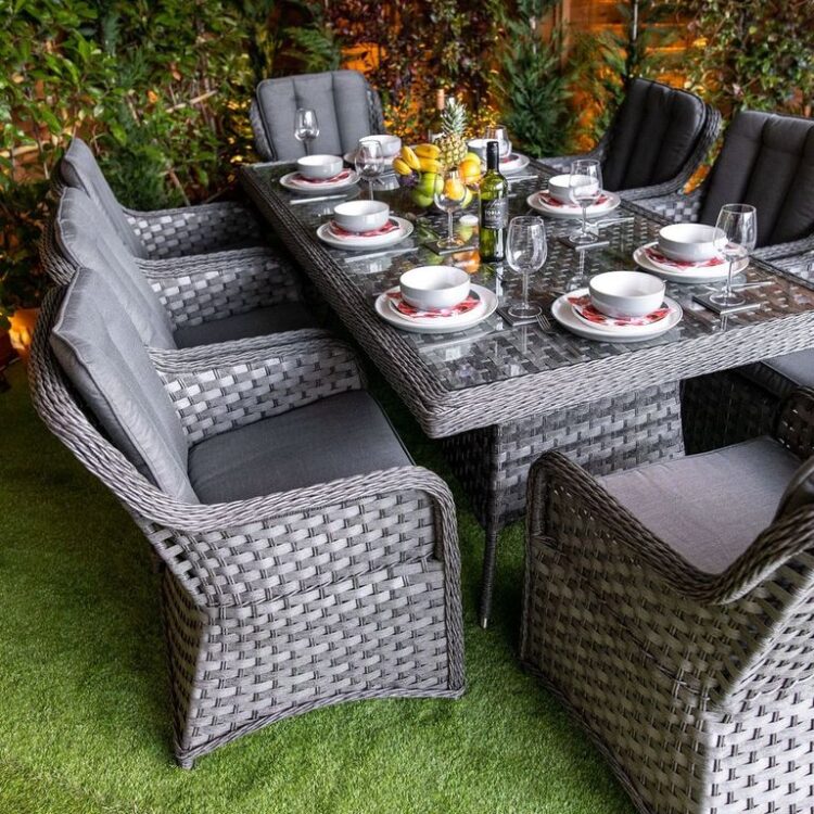 Serena Vienna Rectangular 8 Seat Rattan Dining Set-11753