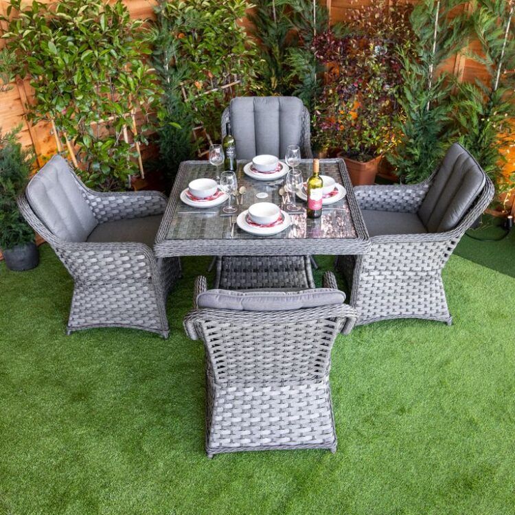 Serena Vienna Square 4 Seat Rattan Dining Set-0