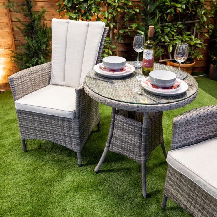 Champagne Vienna Square rattan Bistro Set-13726