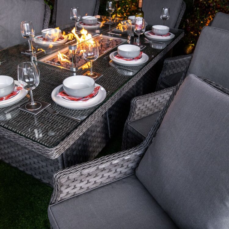 Serena Paris 8 Seat Fire Pit With 210cm Rectangular Table-13271