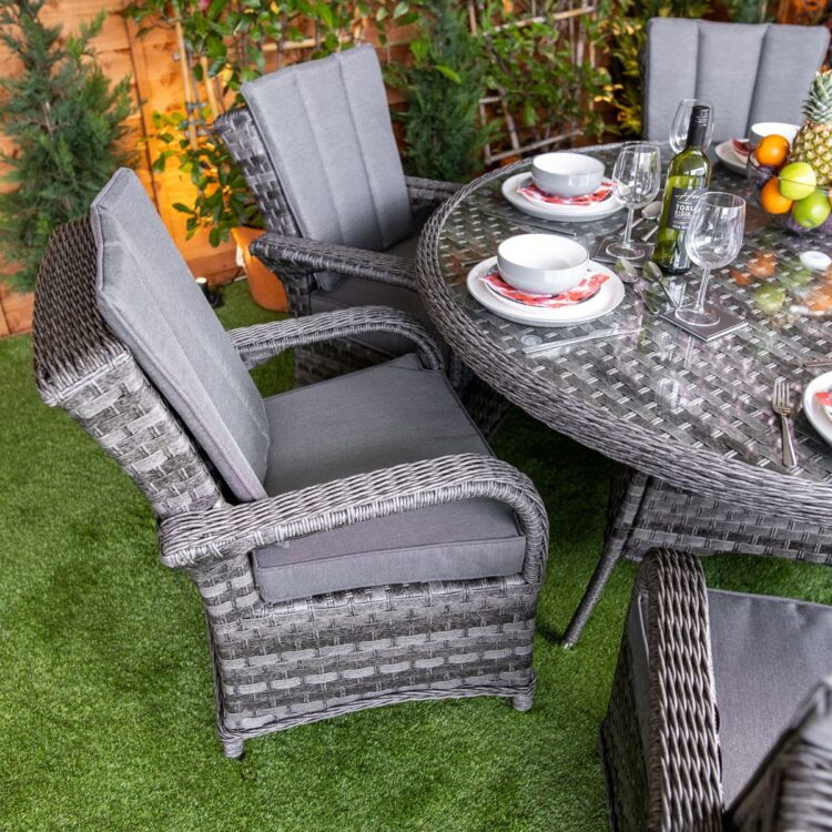 Serena Tokyo Round 6 Seat Rattan Dining Set-12644