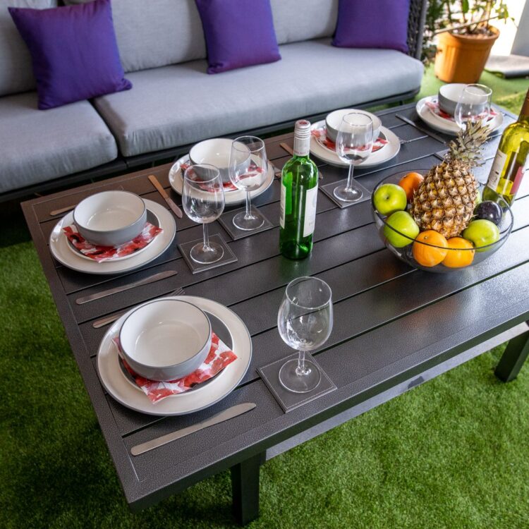 Oasis Grey Corner rattan Dining Set - Grey Cushions-12882