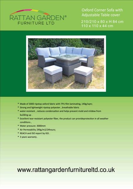 Deluxe Rain Cover for Oxford rattan Corner Set and Table-0