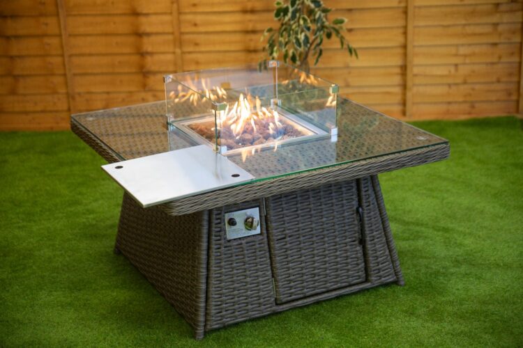 Platinum Square Fire Pit Coffee Table-0