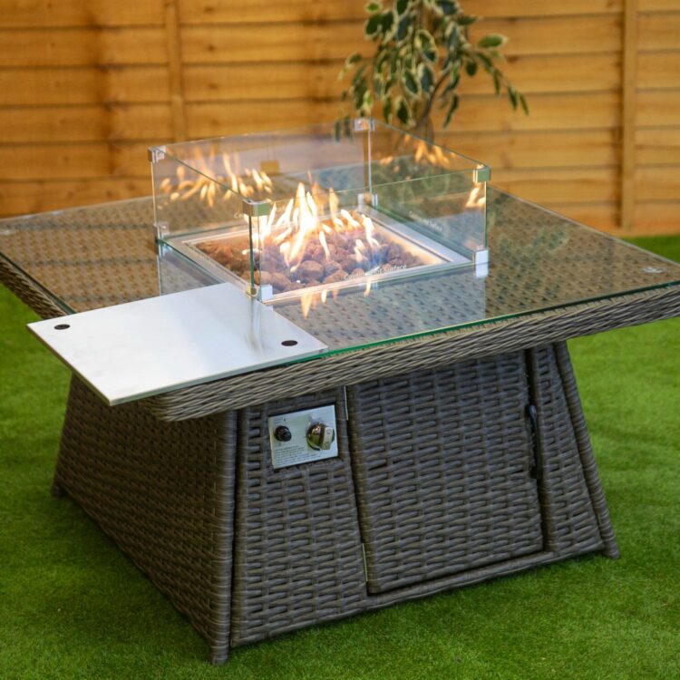 Platinum Square Fire Pit Coffee Table-0