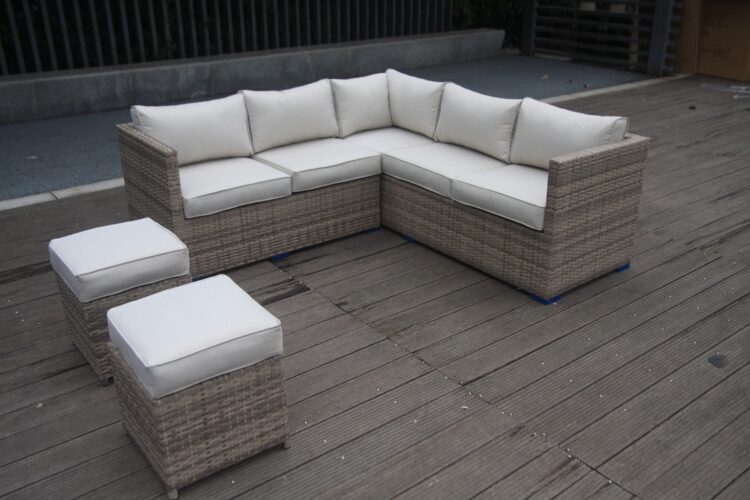 Champagne Exeter rattan Corner Dining Set-16139