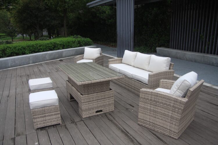 Champagne Chichester Rising Table rattan Sofa Set-16120