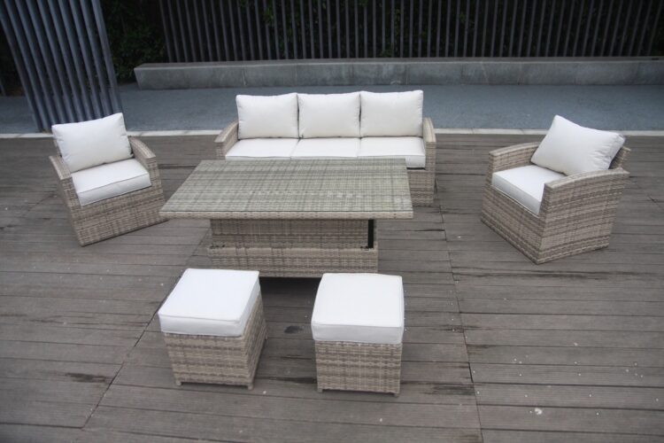 Champagne Chichester Rising Table rattan Sofa Set-16119