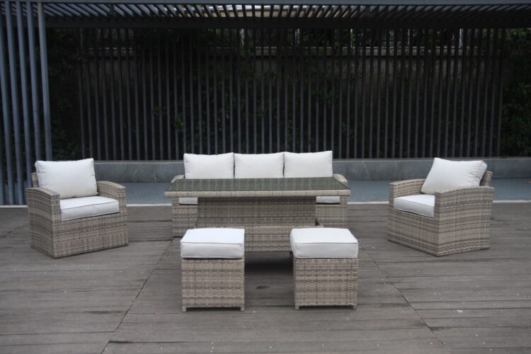 Champagne Chichester Rising Table rattan Sofa Set-16121