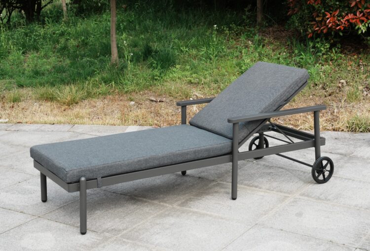 Deluxe Aluminium Sun Lounger with Side Table-16414